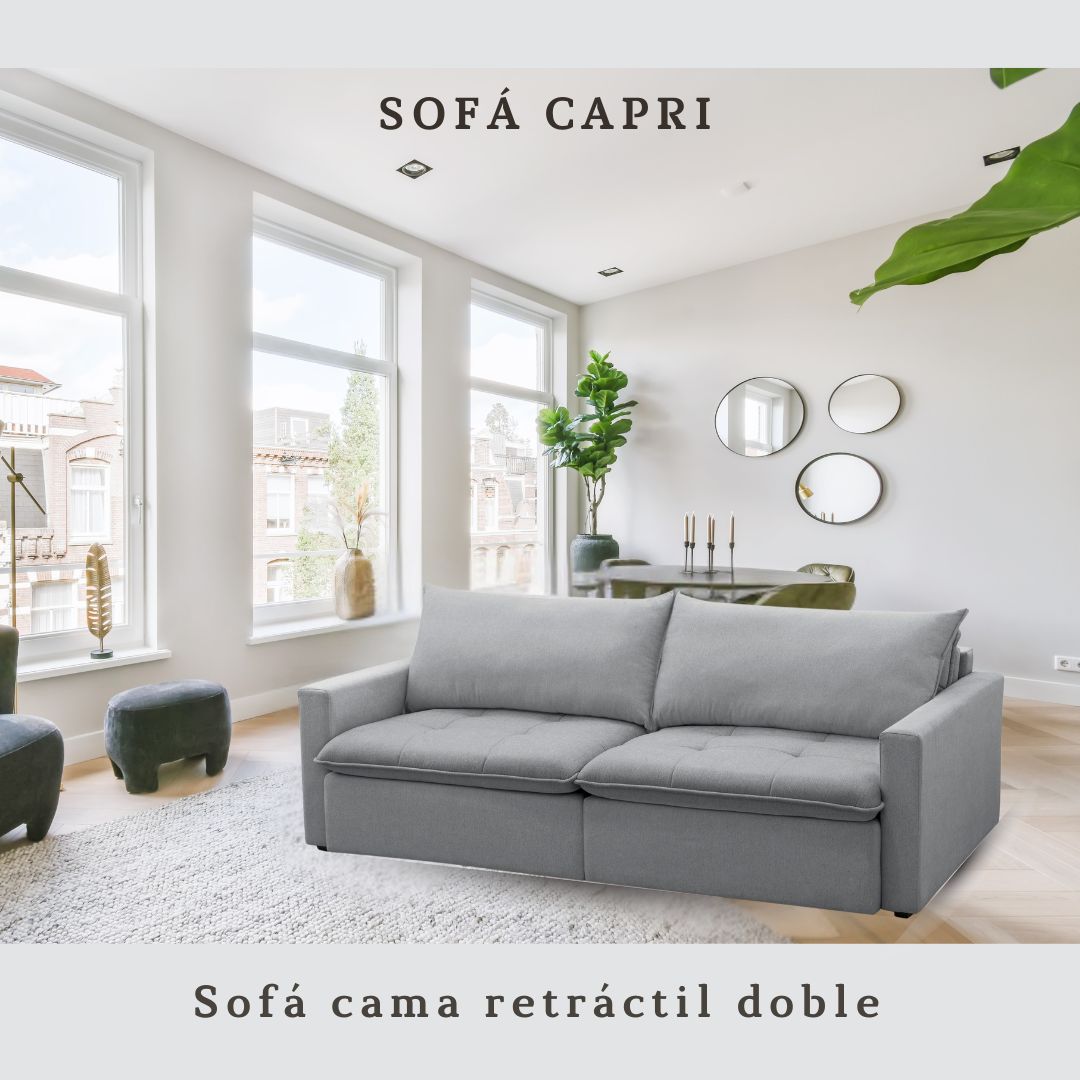 Sofá Capri Cama Retráctil doble Gris