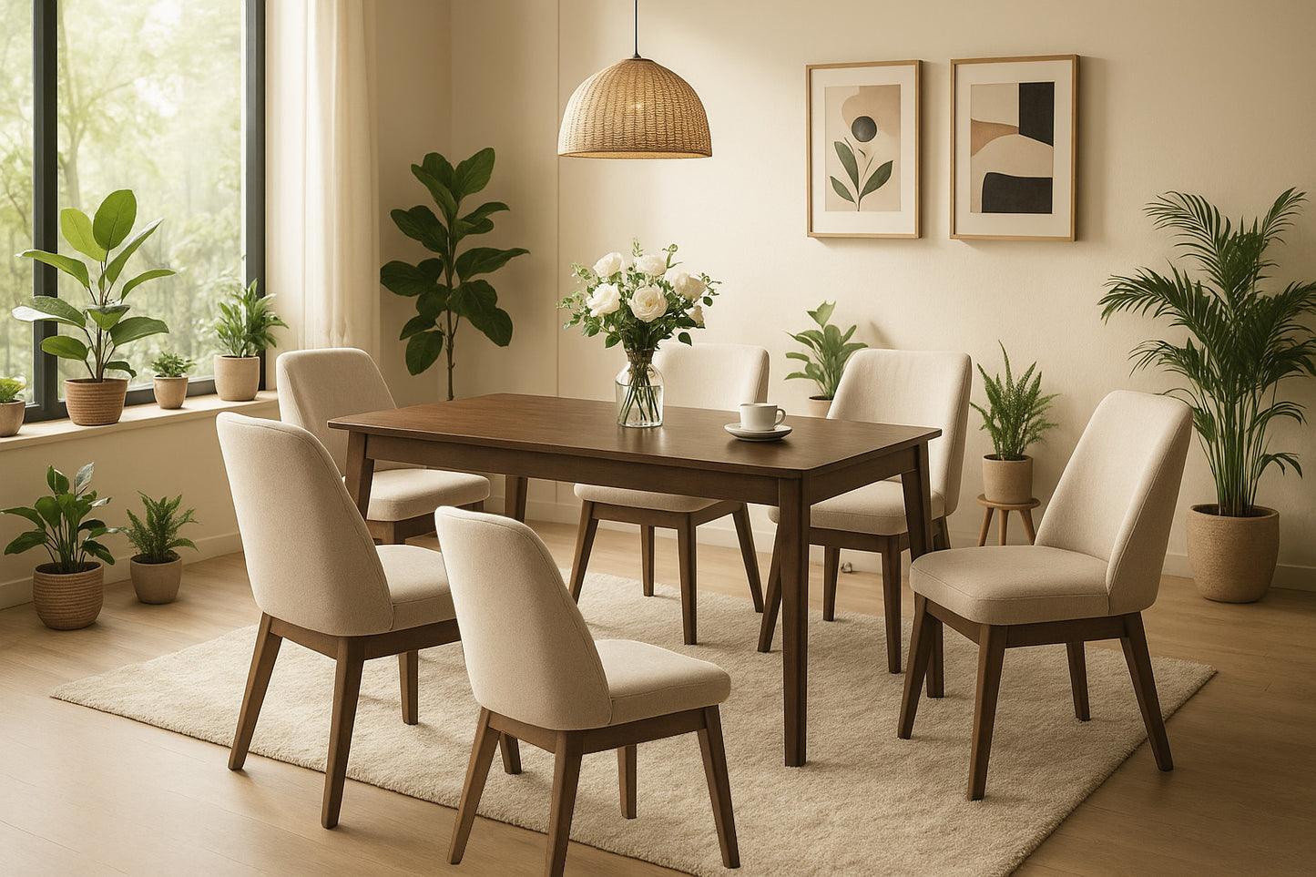 Set de comedor 6 sillas Monet Natural