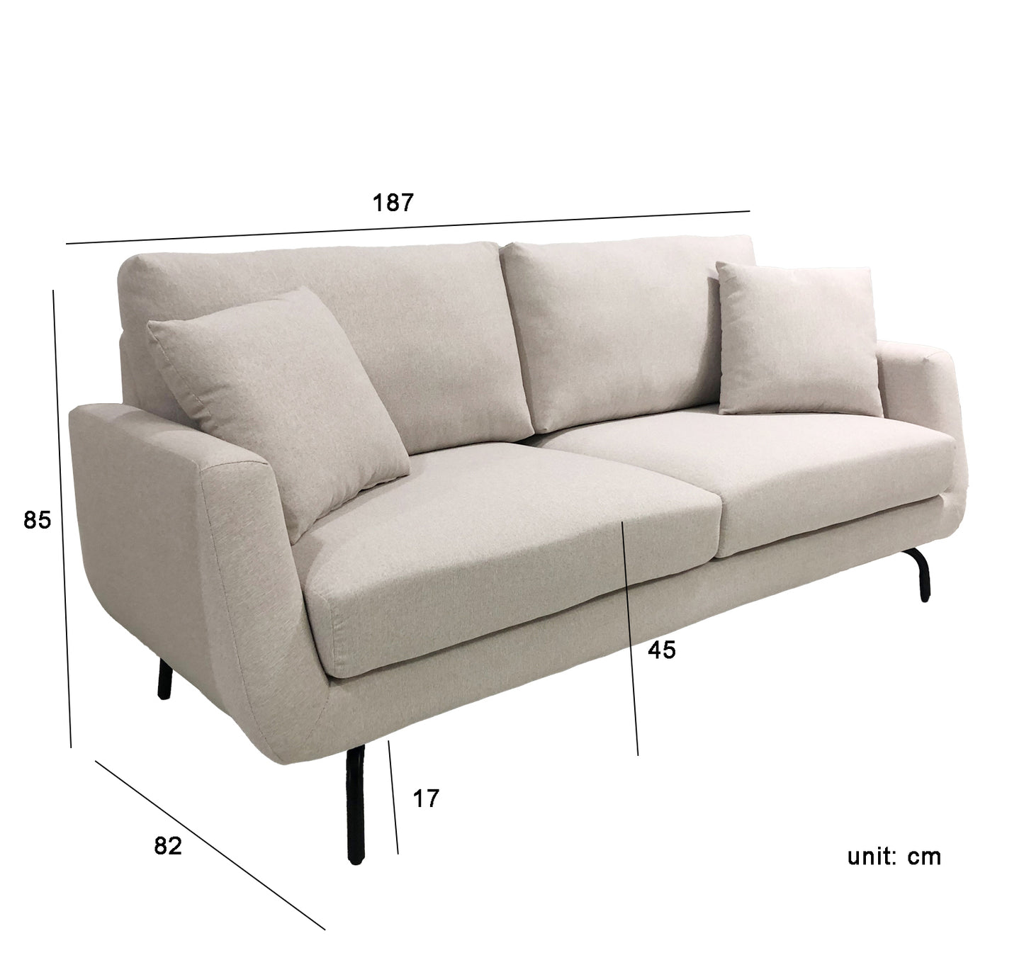 Sofá Catena 3 cuerpos Beige