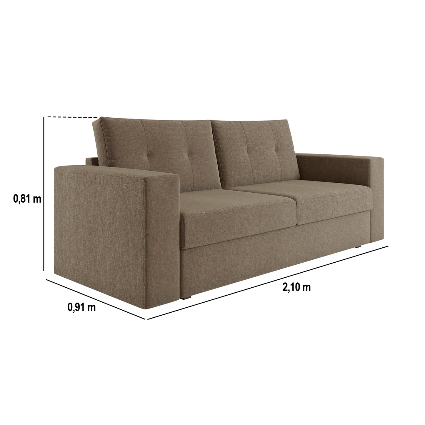 Sofá 3 Cuerpos Paris Beige