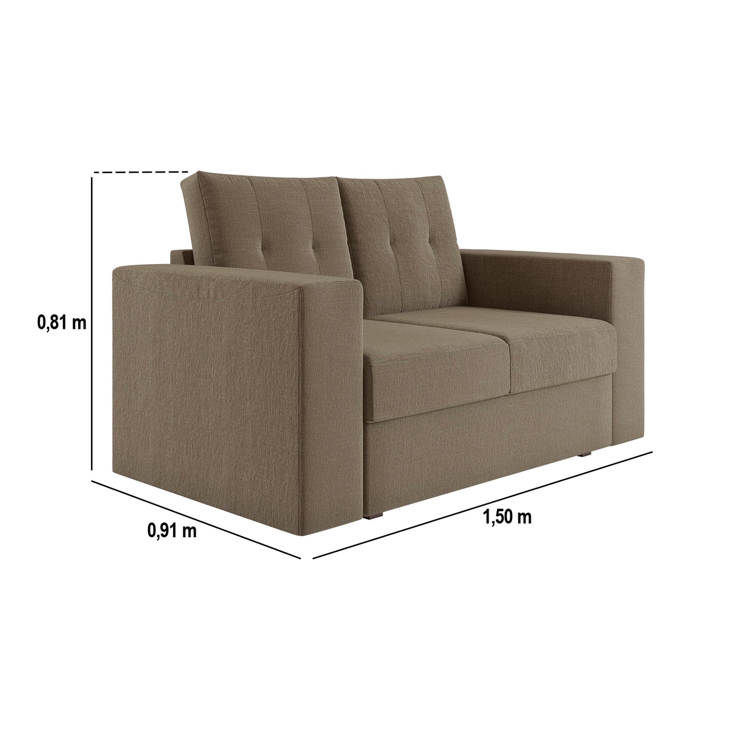 Sofá 2 Cuerpos Paris Beige