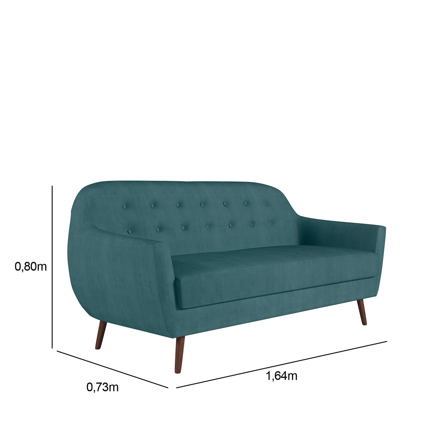 Sofá 3 Cuerpos Mykonos Turquesa