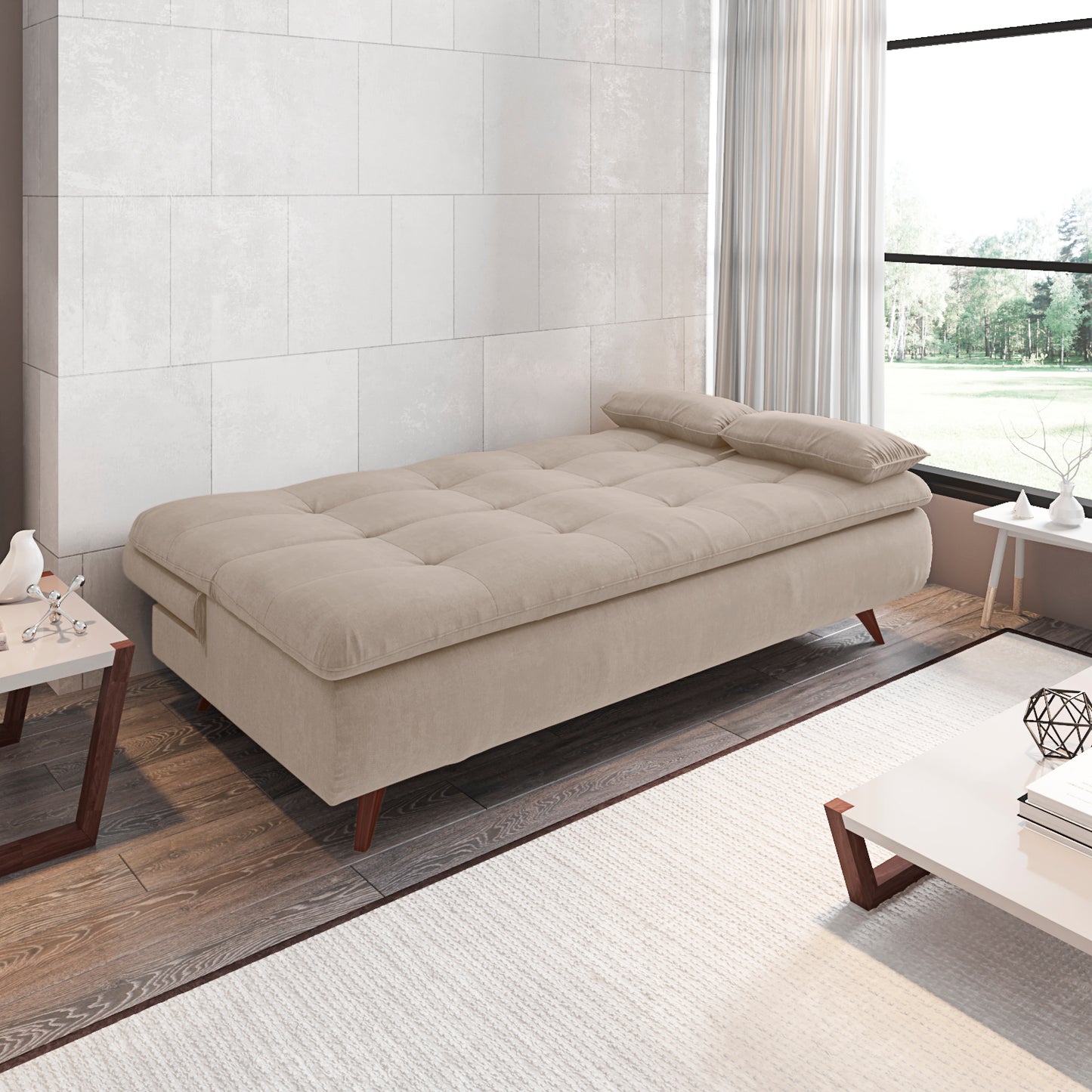 Futon 1,5 Plaza Napoles Beige