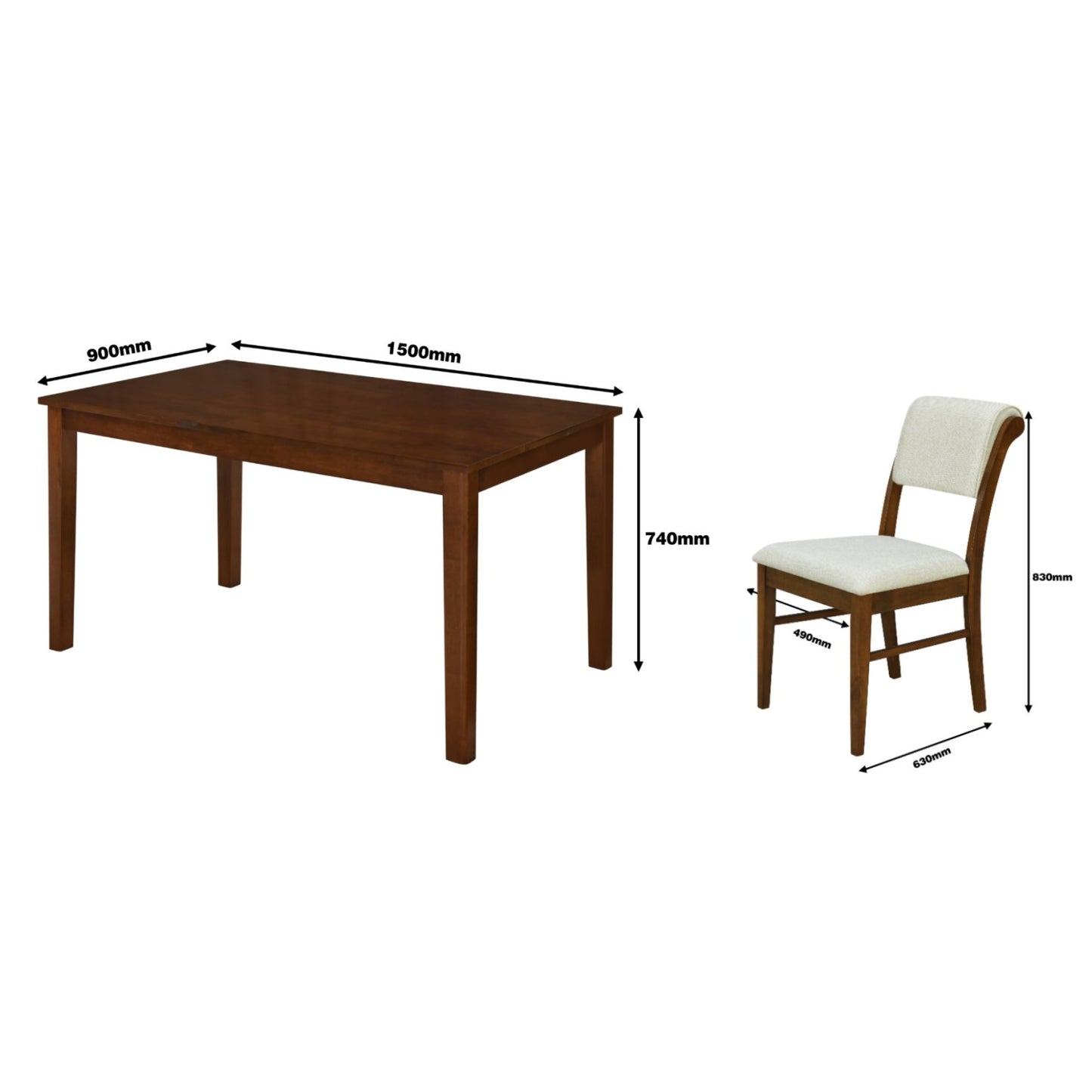 Set de comedor 6 sillas Mónaco Beige