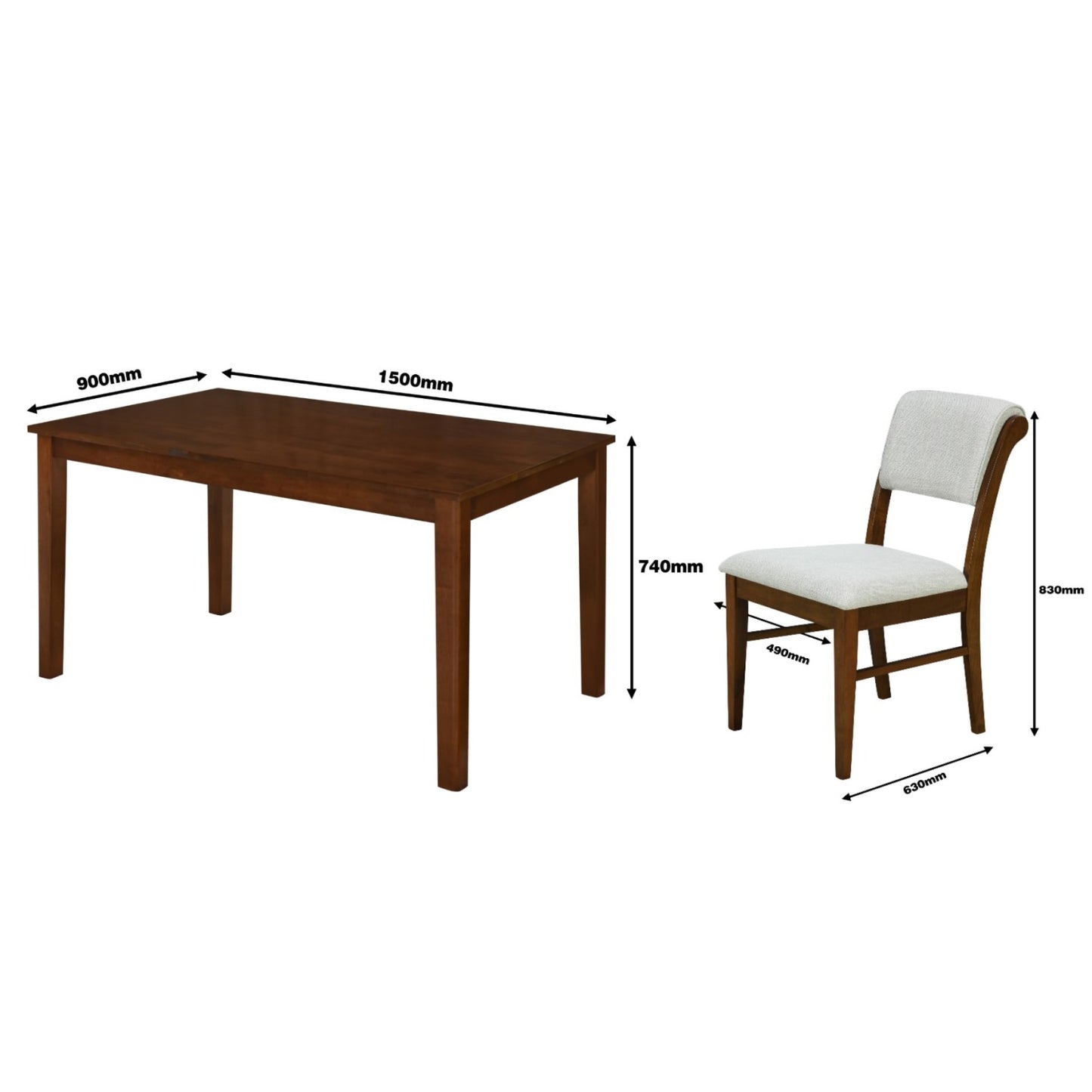 Set de comedor 6 sillas Monaco Natural