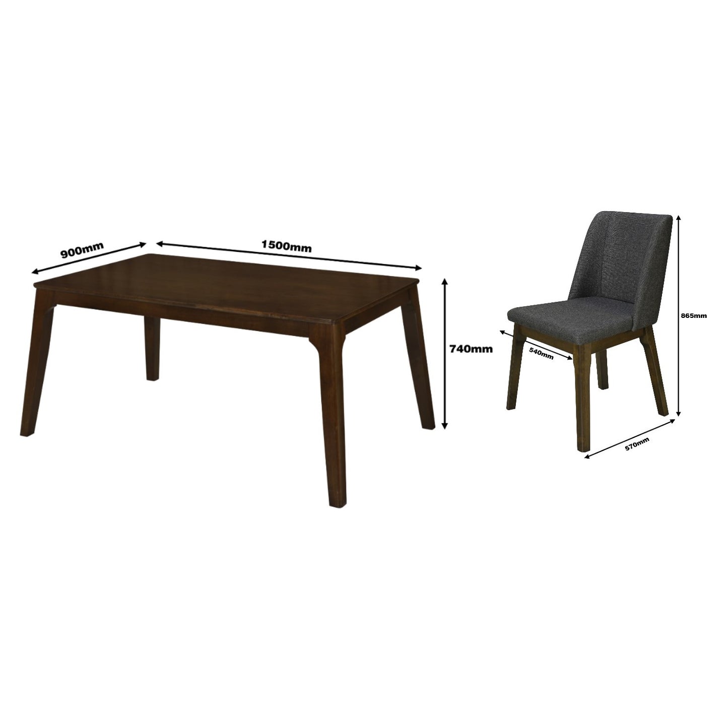 Set de comedor 6 sillas Monet Gris