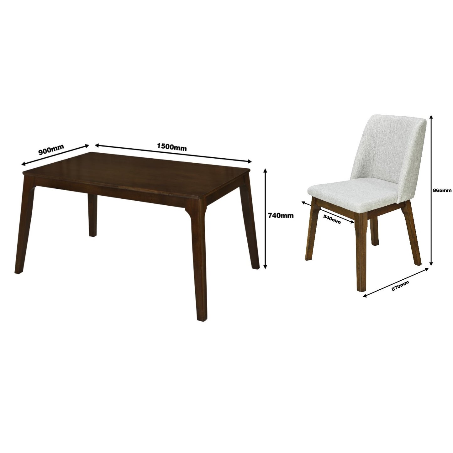 Set de comedor 6 sillas Monet Natural