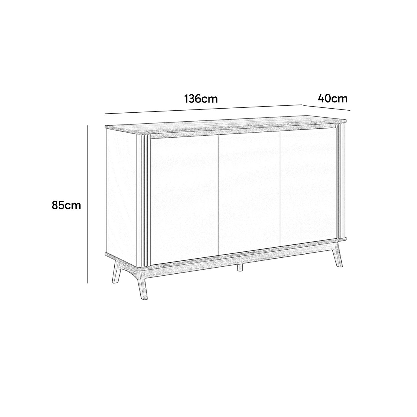 Buffet Sara 3 Puertas Gris