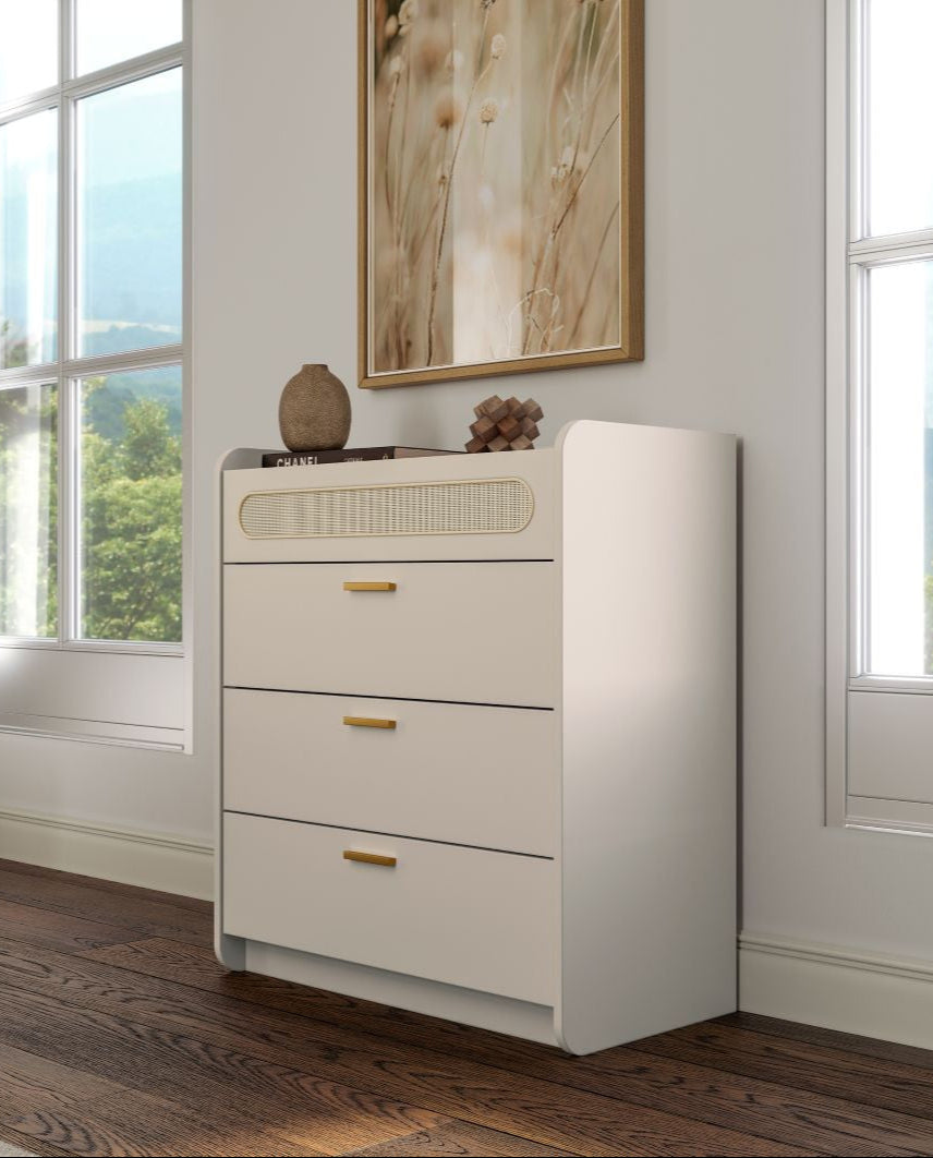 Comoda Duna Blanca 4 Cajones