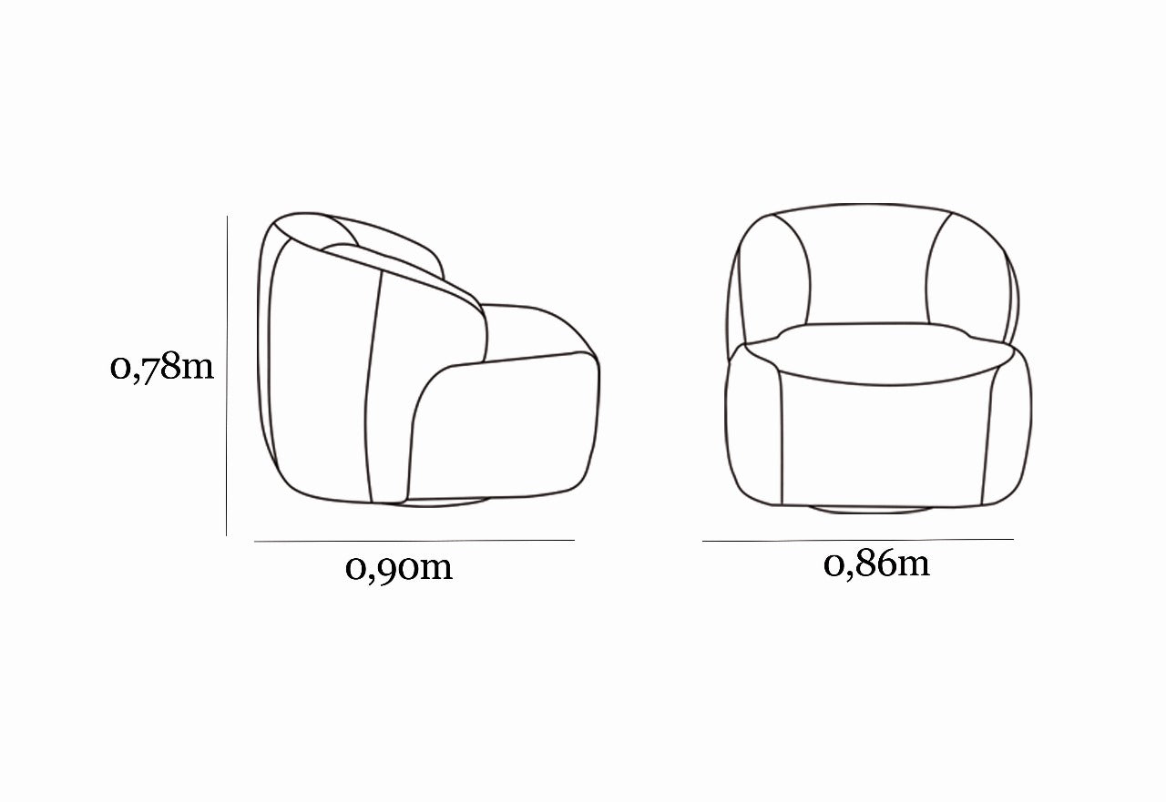Poltrona Chandon de Cuero Giratoria Verde