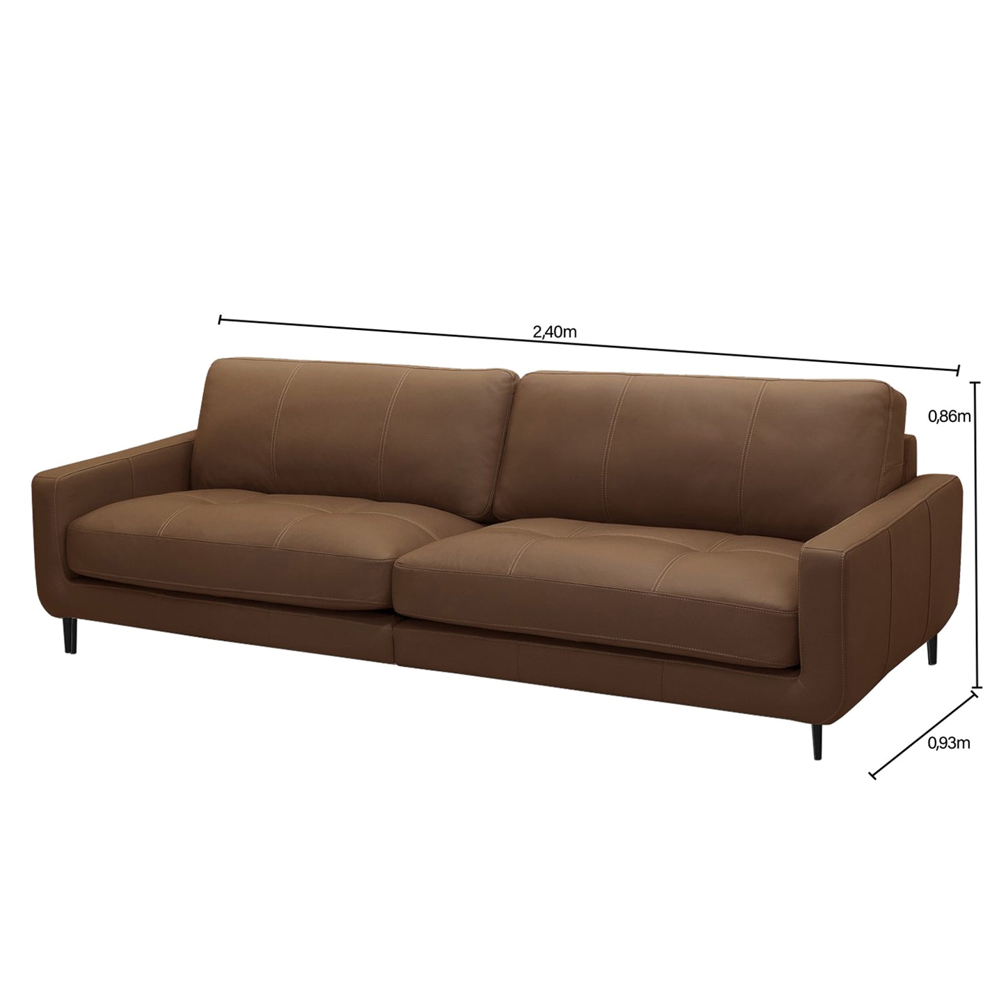 Sofá cuero Alicante café