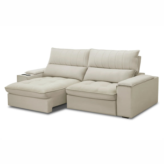Sofá Bariloche 3 Cuerpos Reclinable Beige