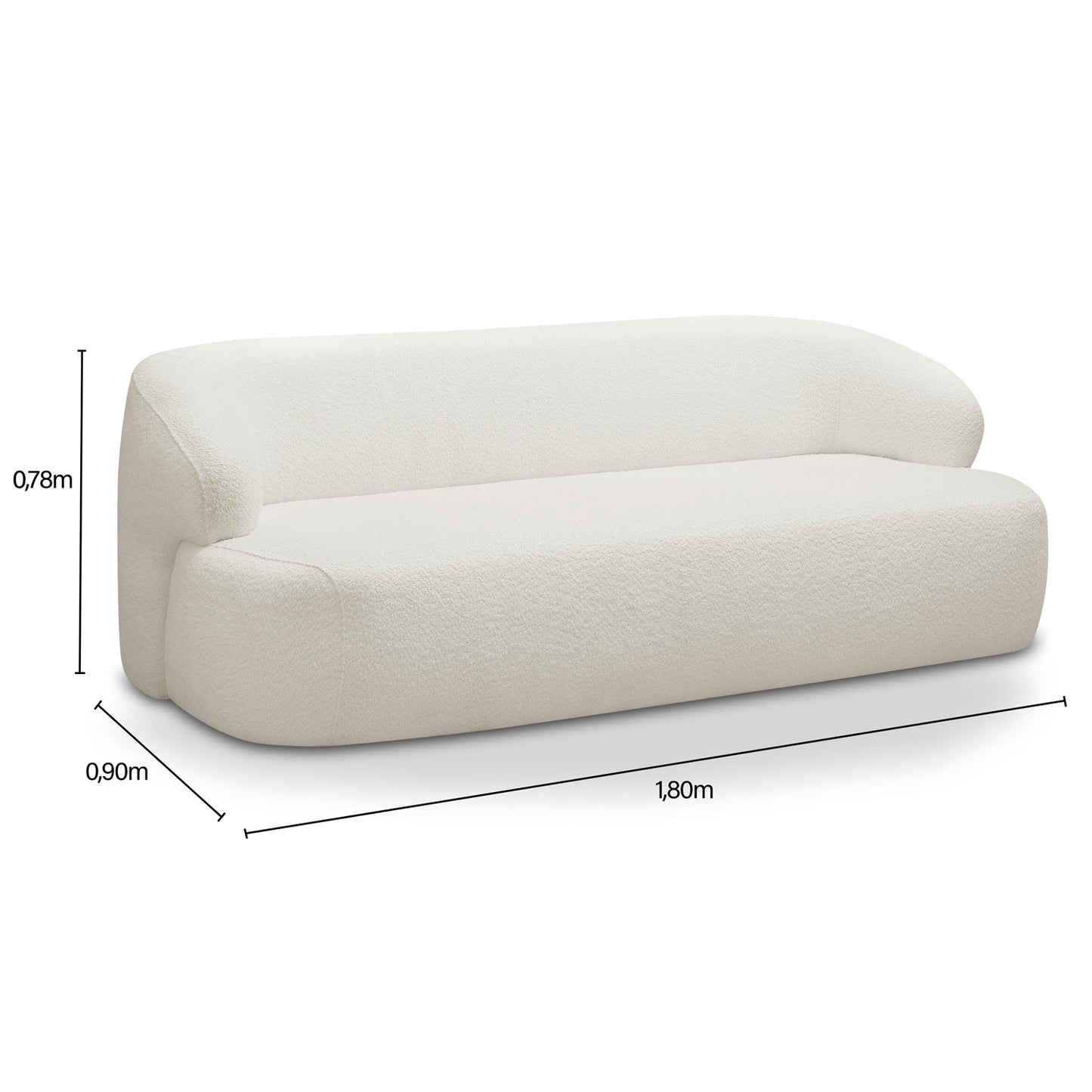 Sofá 3 cuerpos Chandon Beige - 180 cm