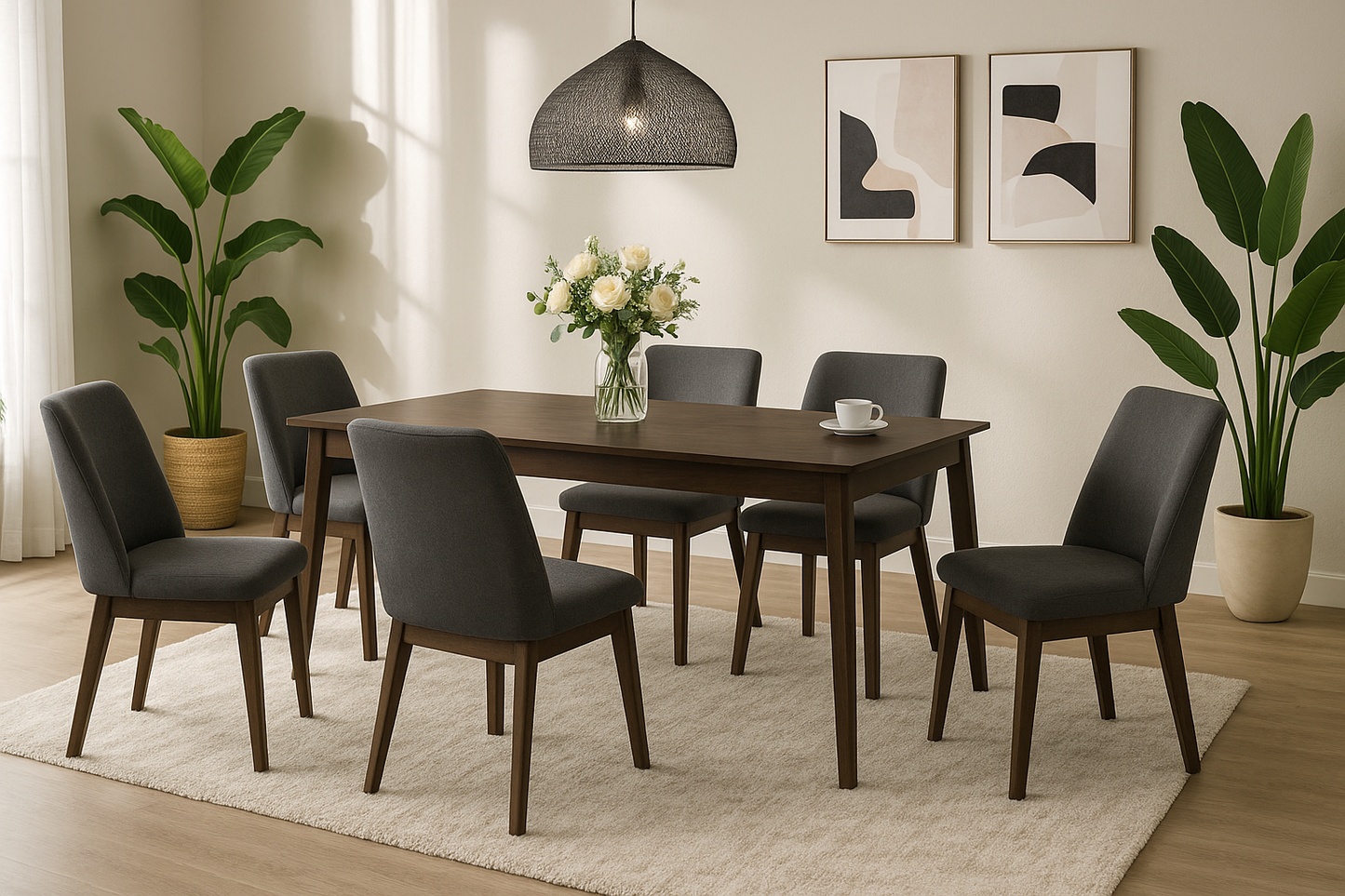 Set de comedor 6 sillas Monet Gris