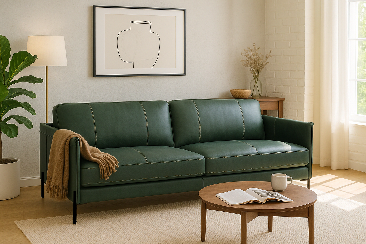 Sofá Cuero Chabli Verde
