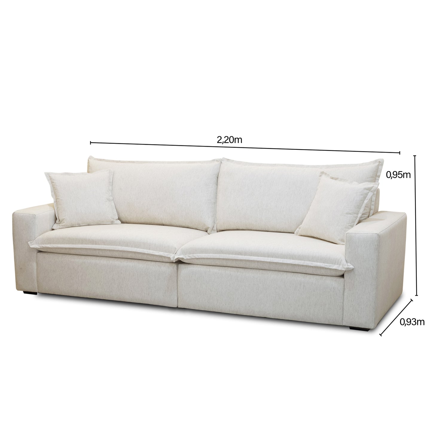 Sofá Potenza 3 cuerpos Beige