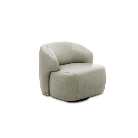 Poltrona Chandon de Cuero Giratoria Beige