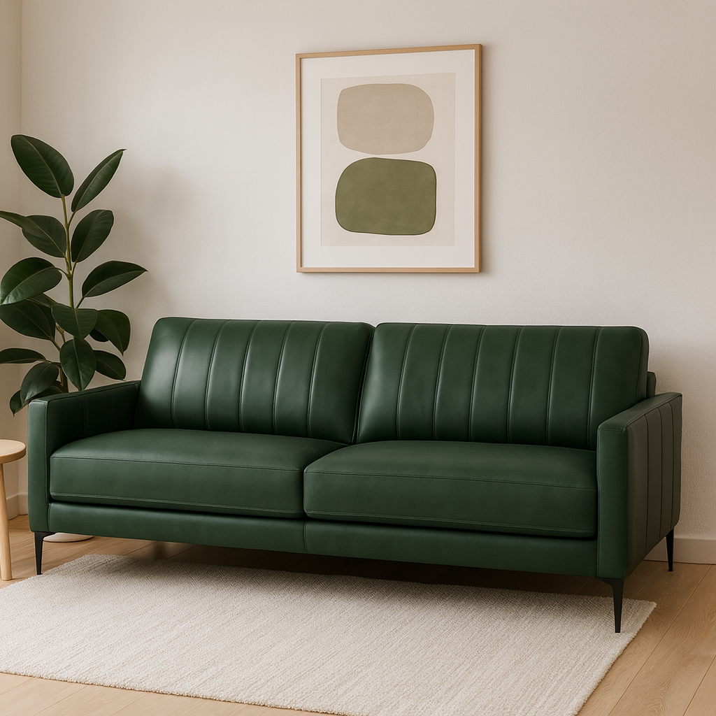 Sofá de cuero Mistral 220 CM verde