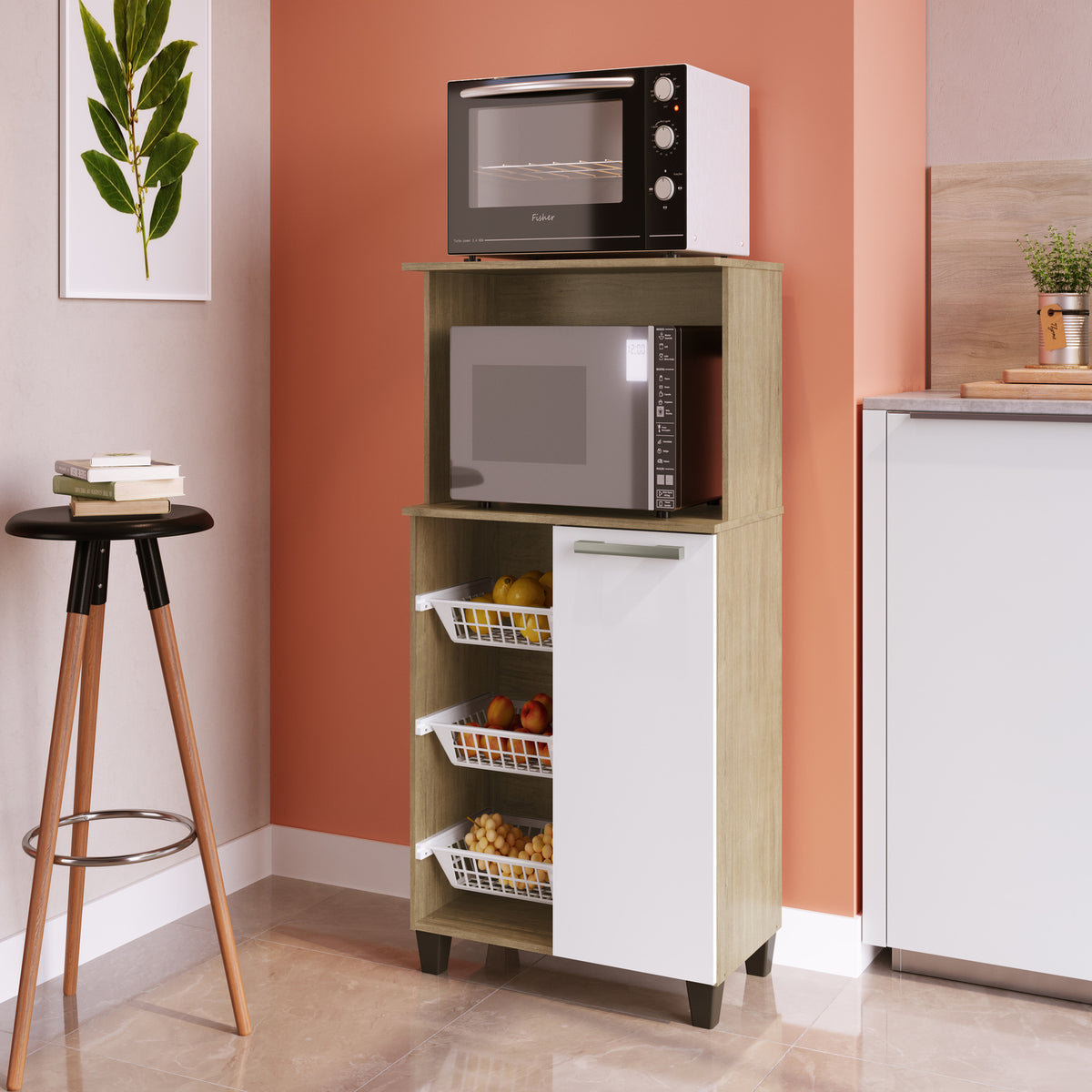 Mueble Microondas Tuhome Manchester / 4 Puertas / 1 Cajón