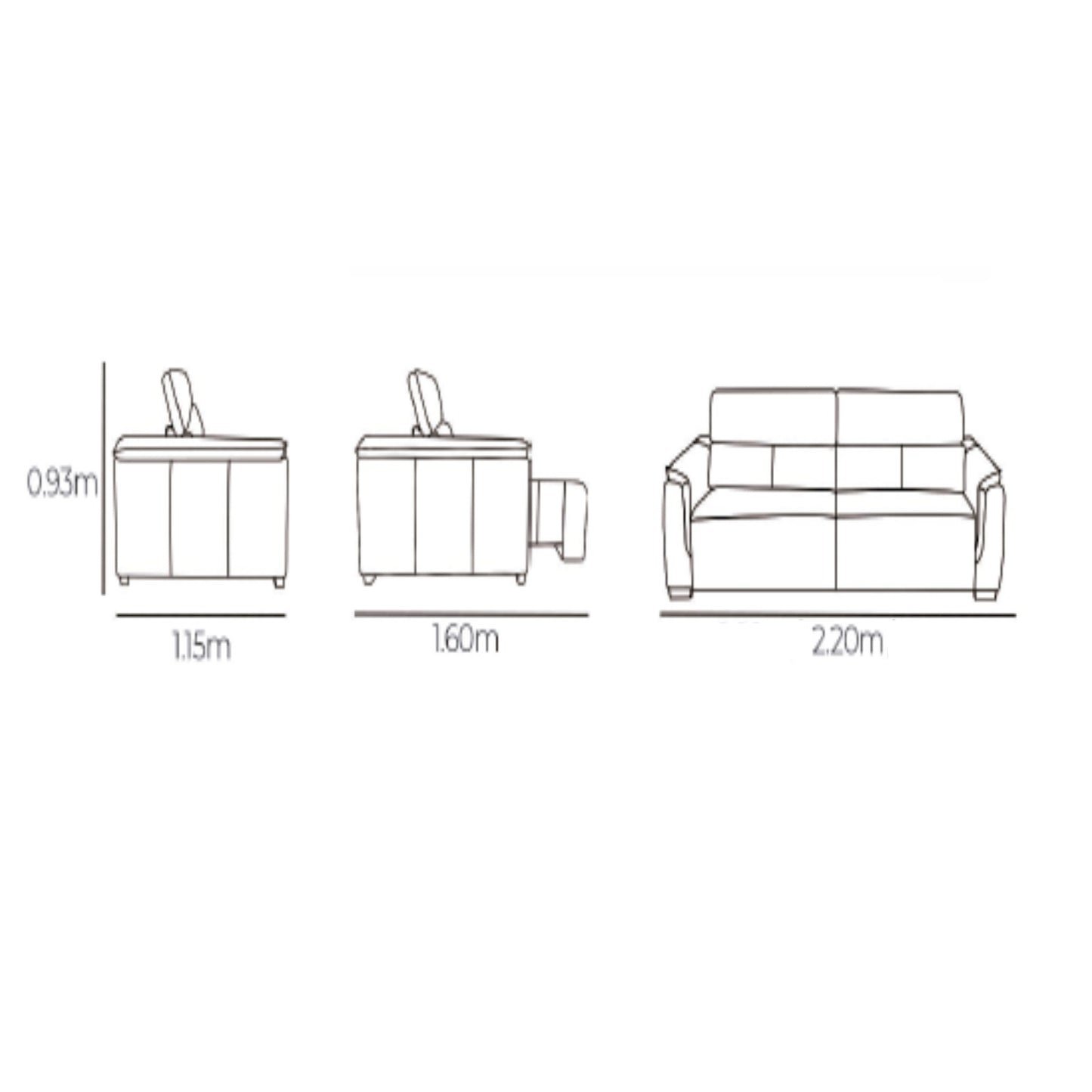 Sofa de Cuero Laurent 220 CM