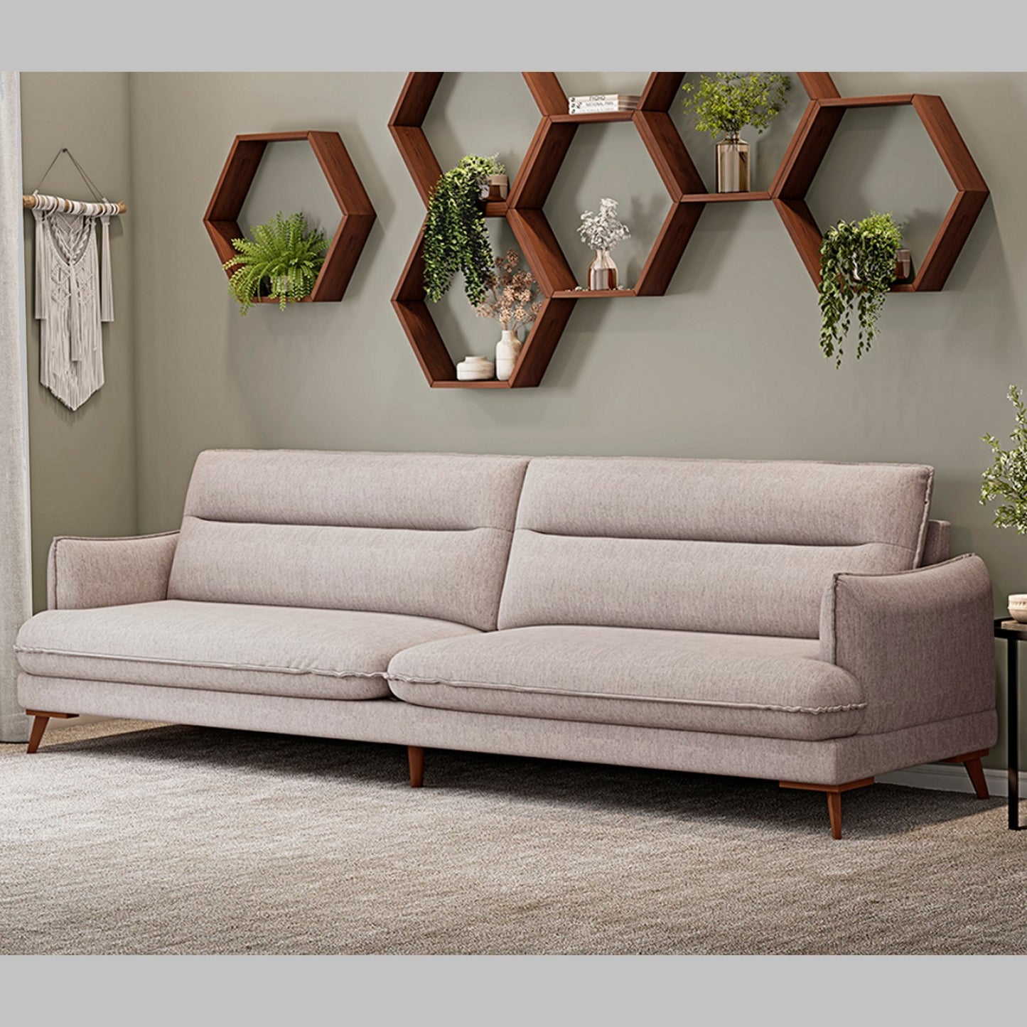 Sofá 3 Cuerpos Boston Beige