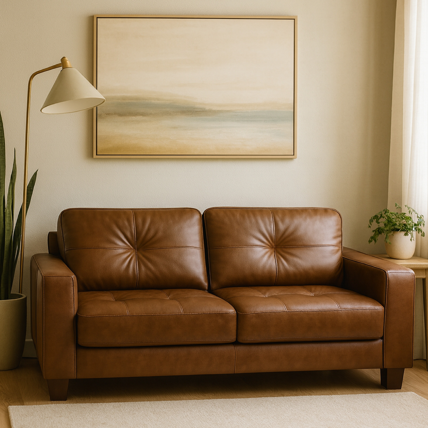 Sofa Cuero Ferrara café